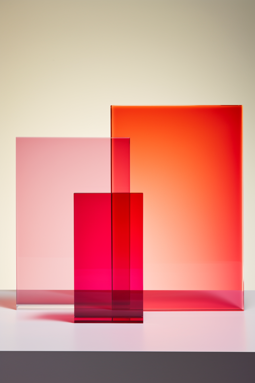 Pink & blue glass cube