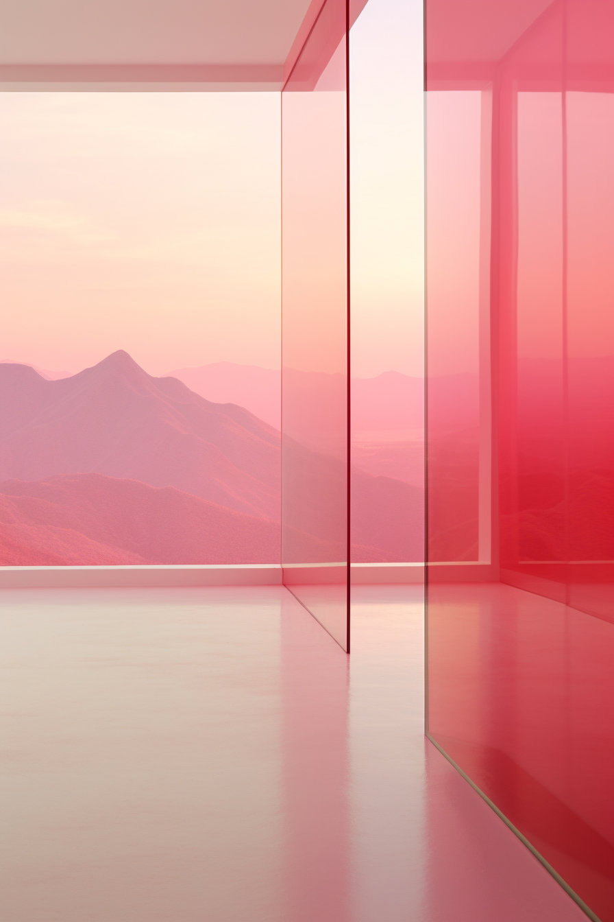 Pink & blue glass cube